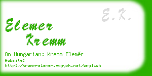 elemer kremm business card